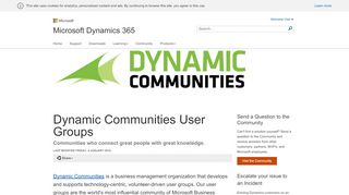 
                            4. Dynamic Communities User Groups - Microsoft Dynamics ...