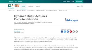 
                            4. Dynamic Quest Acquires Enroute Networks - PR Newswire