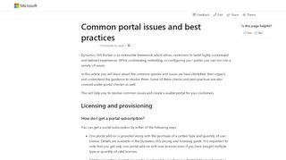 
                            4. Dynamics 365 for Customer Engagement Portal FAQ | Microsoft Docs