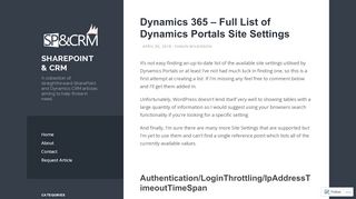 
                            9. Dynamics 365 – Full List of Dynamics Portals Site Settings ...