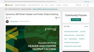 
                            2. Dynamics 365 Portal: Header and Footer Output Caching - Microsoft ...