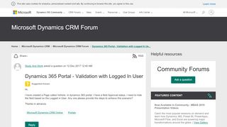 
                            2. Dynamics 365 Portal - Validation with Logged In User ...