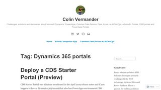 
                            10. Dynamics 365 portals – Colin Vermander