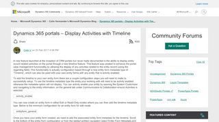 
                            1. Dynamics 365 portals – Display Activities with Timeline ...
