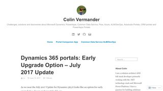 
                            7. Dynamics 365 portals: Early Upgrade Option – July 2017 Update ...