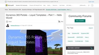 
                            4. Dynamics 365 Portals – Liquid Templates – Part 1 – Hello World ...