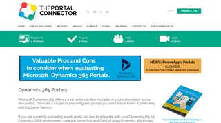 
                            4. Dynamics 365 Portals - Pros & Cons - The Portal Connector