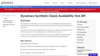 
                            8. Dynatrace Synthetic Classic Availability Test API | Synthetic Classic ...