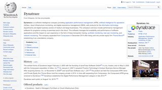 
                            7. Dynatrace - Wikipedia