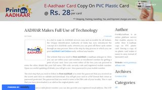 
                            5. E-Aadhaar Copy on PVC Plastic Card @ Rs. …