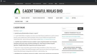 
                            3. e-Agent/Online – e-Agent Takaful Ikhlas Bhd