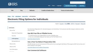
                            4. e-file Options | Internal Revenue Service