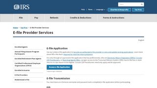 
                            3. E-file Provider Services | Internal Revenue Service