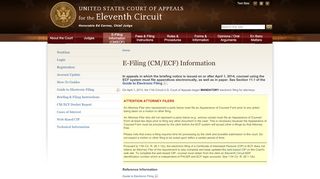 
                            1. E-Filing (CM/ECF) Information | Eleventh Circuit | United States Court ...