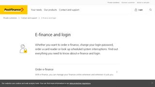 
                            2. E-finance and login | PostFinance