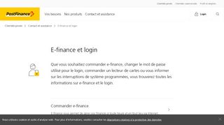 
                            9. E-finance et login | PostFinance