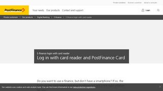 
                            10. E-finance login with card reader | PostFinance