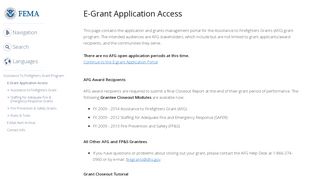 
                            1. E-Grant Application Access | FEMA.gov