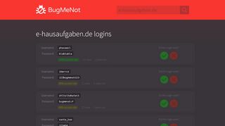 
                            1. e-hausaufgaben.de passwords - BugMeNot