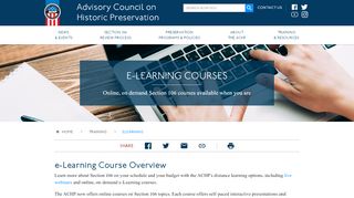 
                            9. e-Learning Courses | Advisory Council on Historic Preservation
