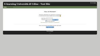 
                            9. E-learning Università di Udine - Test Site: Login al sito