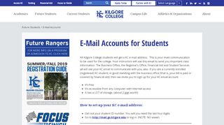 
                            7. E-Mail Accounts for Students | Kilgore College