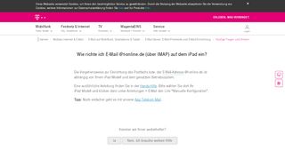 
                            2. E-Mail @t-online.de auf dem iPad IMAP | Telekom Hilfe