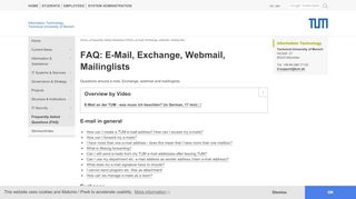 
                            1. E-mail, Exchange, webmail, mailing lists - TUM IT - CIO