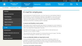 
                            5. E-mail for employees - Aurora - Umeå universitets intranät