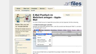 
                            4. E-Mail-Postfach im Mailclient anlegen - Apple Mail - artfiles