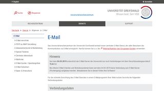 
                            2. E-Mail - Rechenzentrum - Universität Greifswald