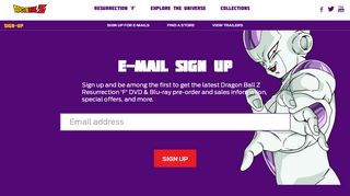 
                            1. E-mail Sign Up | Dragon Ball Z