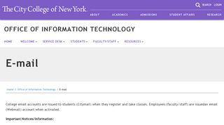 
                            10. E-mail | The City College of New York - ccny.cuny.edu