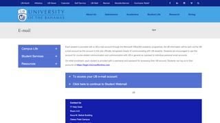 
                            8. E-mail - University of The Bahamas