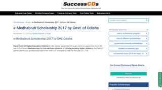 
                            8. e-Medhabruti Scholarship 2017 by Govt. of Odisha