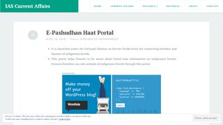 
                            6. E-Pashudhan Haat Portal – IAS Current Affairs
