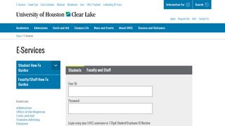 
                            8. E-Services | University of Houston-Clear Lake