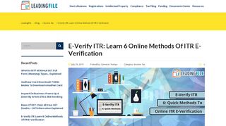 
                            8. E-Verify ITR || 6 Quick Methods To – Online ITR …