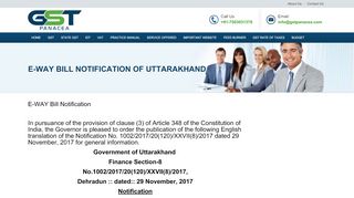 
                            5. e-WAY Bill Notification of Uttarakhand I GST panacea I GST ...