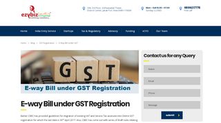 
                            3. E-Way Bill under Online GST Registration - EzybizIndia.in