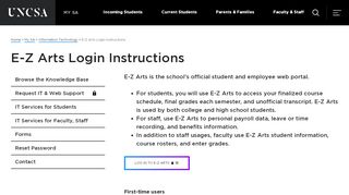 
                            3. E-Z Arts Login Instructions - UNCSA