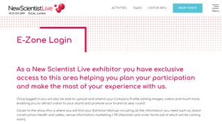 
                            6. E-Zone Login - New Scientist Live 2019 - The World's ...