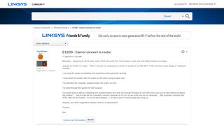 
                            8. E1200 - Cannot connect to router - Linksys Community