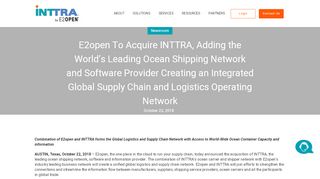 
                            9. E2open To Acquire INTTRA, Adding the World's Leading Ocean ...