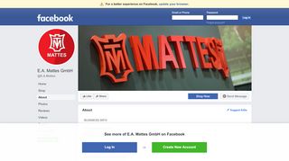 
                            4. E.A. Mattes GmbH - About | Facebook