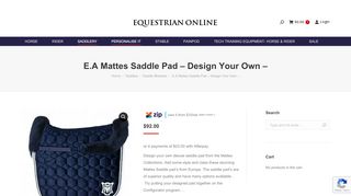 
                            1. E.A Mattes Saddle Pad – Design Your Own – – Equestrian Online