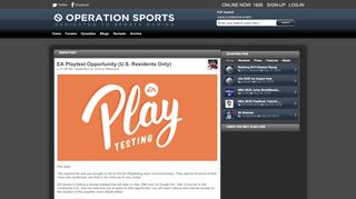 
                            8. EA Playtest Opportunity (U.S. Residents Only) - Operation Sports