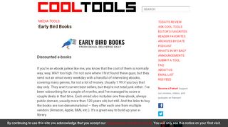 
                            5. Early Bird Books | Cool Tools - Kevin Kelly