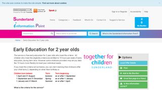 
                            4. Early Education for 2 year olds | Sunderland Information Point