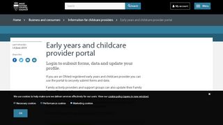 
                            3. Early years and childcare provider portal - West Sussex County Council